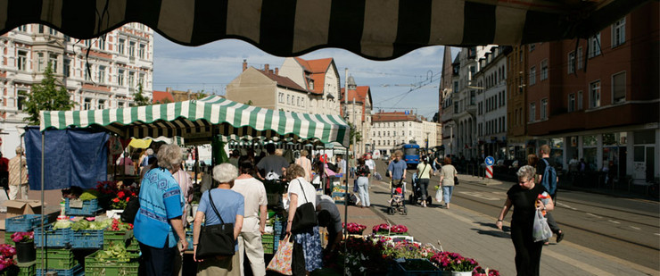 Wochenmarkt auf dem Lindenauer Markt