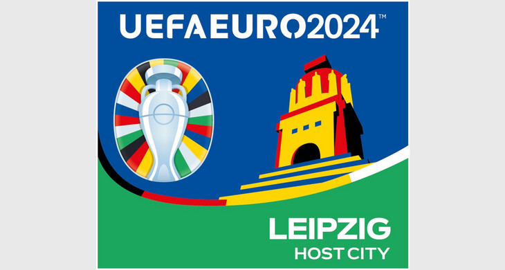 Logo der UEFA Euro 2024 mit stilisiertem Völkerschlachtdenkmal