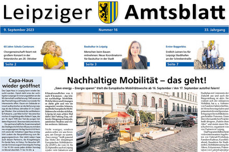 Amtsblatt Nr. 16/2023 Ausschnitt Titelseite