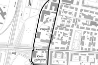 Karte mit Geltungsbereich Bebauungsplan Nr. 466 Quartiere an der Antonienstraße/Klingenstraße