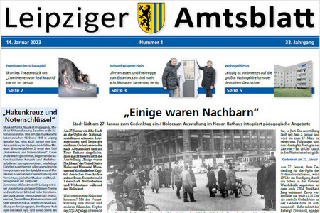Leipziger Amtsblatt Nr. 1/2023 Teil der Titelseite
