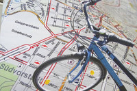 Stadtplan von Leipzig mit Fahrrad