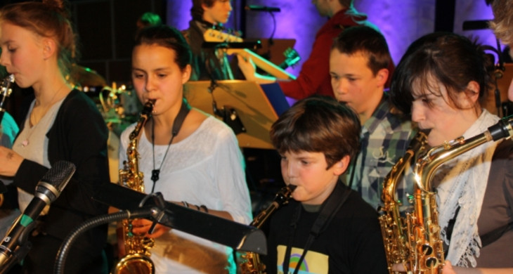 Junge Musiker beim Kids Jazz L.E.