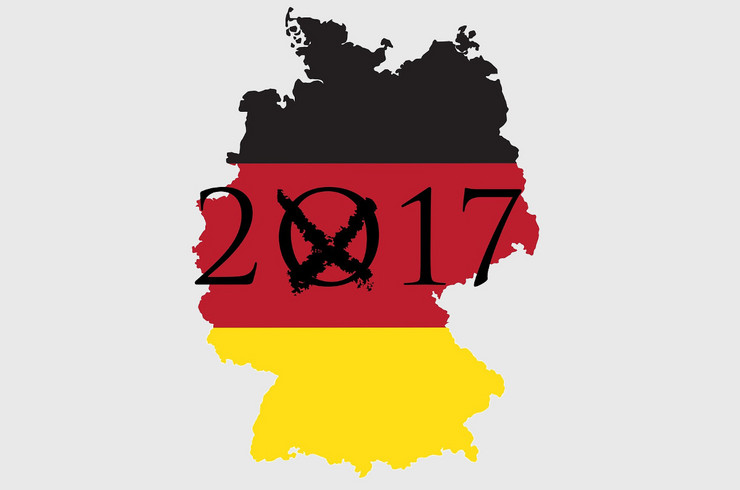 Der Umriss von Deutschland in schwarz-rot-gold, darüber die Zahl 2017. In die 0 ist ein Kreuz gesetzt.