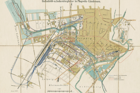 Karte der Bahnhöfe Lindenau und Plagwitz