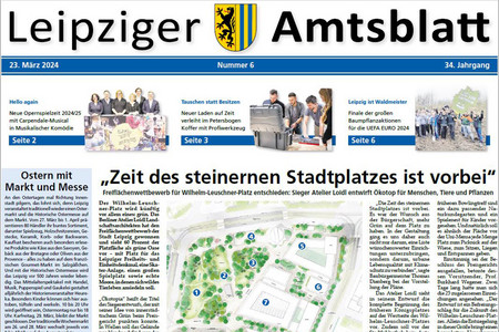 Leipziger Amtsblatt Nr. 06/2024 vom 23. März 2024 - Titelseite (Ausriss)