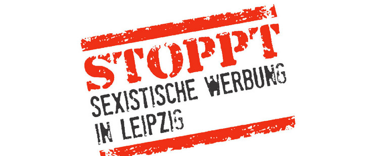 Logo der Kampagne Stoppt Sexistische Werbung in Leipzig in Form eines Stempelabdruckes