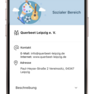 Zu sehen ist ein Smarthphone mit der Leipzig App und dem Menüpunkt "Vereinsdatenbank".