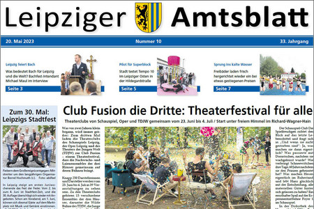 Leipziger Amtsblatt Nr. 10/2023 - Titelseite (Ausriss)