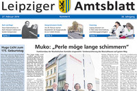 Titelseite des Leipziger Amtsblatts vom 27. Februar 2016 zeigt den Neubau der Musikalischen Komödie