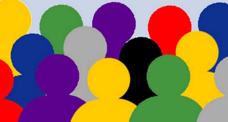 Logo Auslaenderbehoerde Leipzig: Verschiedenfarbige Silhouetten von Menschen