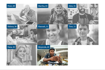 Bildschirmfoto der Webseite meindigitalesarchiv.de mit Portraits verschiedenen Personen