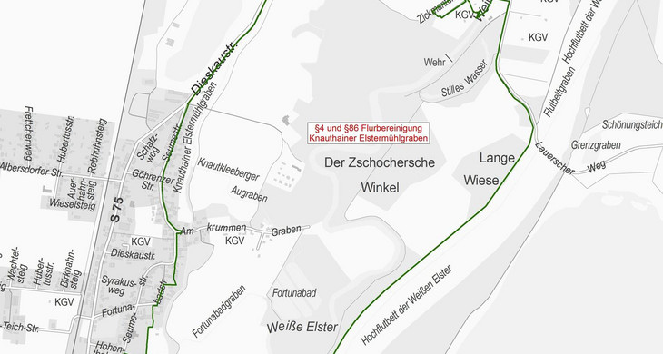 Stadtgrundkarte von Knauthain, Knautkleeberg, Windorf und Großzschocher