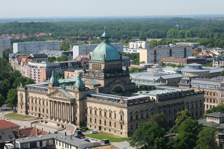 Bundesverwaltungsgericht der Stadt Leipzig von oben