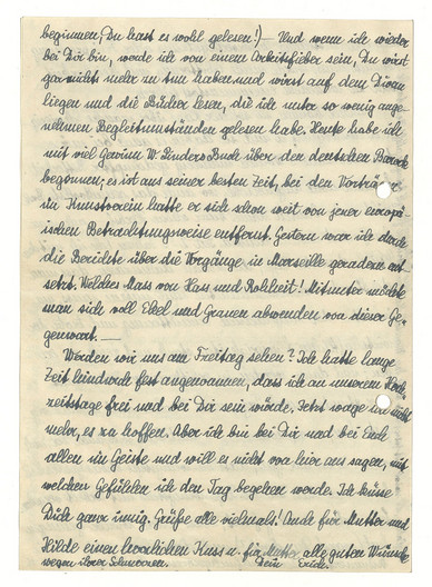 Handgeschriebener Brief von Erich Zeigner