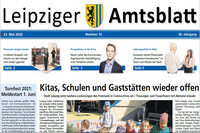 Teil des Titelblattes des Leipziger Amtsblatt Nr. 10/2020