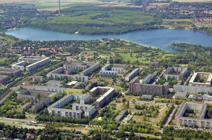 Bild Großwohnsiedlung Grünau und Kulkwitzer see