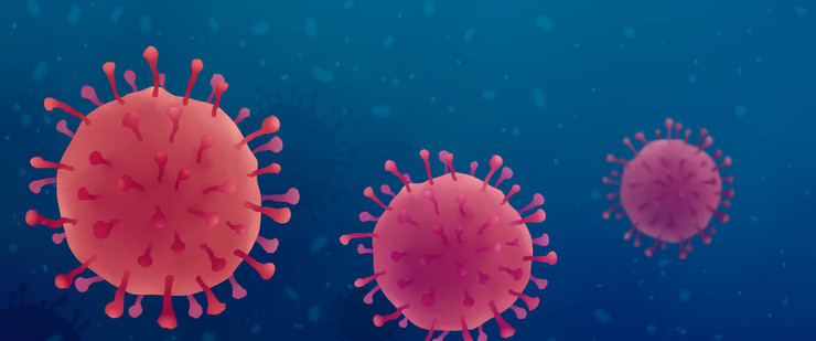 Grafik mit mehrere kugelförmigen Viren
