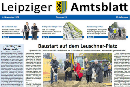 Leipziger Amtsblatt Nr. 20/2023 - Titelseite (Ausriss)