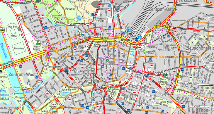 Thematische Karte auf Grundlage der Geobasisdaten - Fahrradstadtplan Kartengrundlage: Stadtplan 1:20000