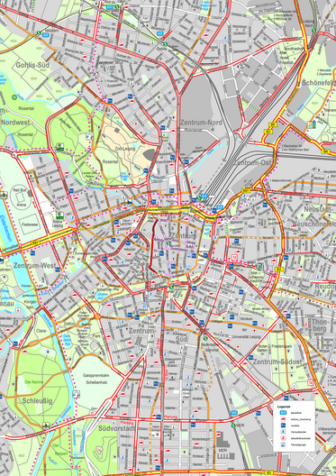 Thematische Karte auf Grundlage der Geobasisdaten - Fahrradstadtplan Kartengrundlage: Stadtplan 1:20000