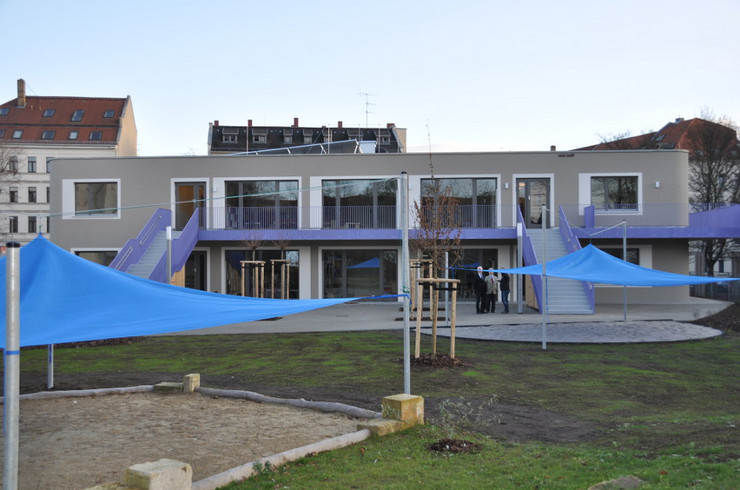 Gebäudeansicht der Kindertagesstätte Familienzentrum Marcusgasse