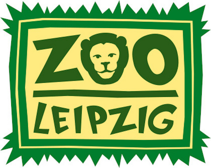 Das Logo vom Leipziger Zoo mit einem Löwenkopf als mittleres O.