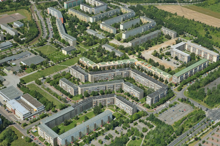 Luftbild von Leipzig Grünau aus dem Jahre 2012: Wohnkomplexe gesamt