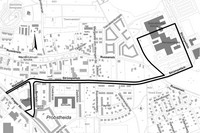 Stadtplanausschnitt mit markiertem Geltungsbereich der Satzung zur Aufhebung des Vorhaben- und Erschließungsplans