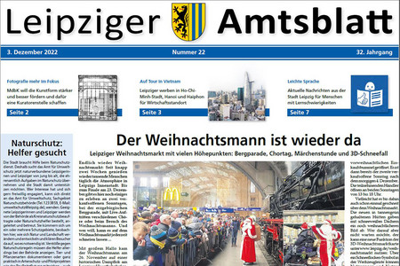 Leipziger Amtsblatt Nr. 22/2022 - Titelseite (Ausriss)