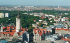 Neues Rathaus der Stadt Leipzig von oben