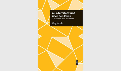 Gelbes, mosaikartiges Cover des Buches Aus der Stadt und über den Fluss von Jörg Jacob