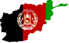 Umrisse des Landes Afghanistan mit der Flagge der Islamischen Republik Afghanistan