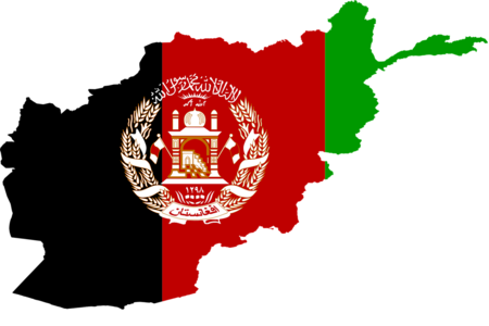 Umrisse des Landes Afghanistan mit der Flagge der Islamischen Republik Afghanistan