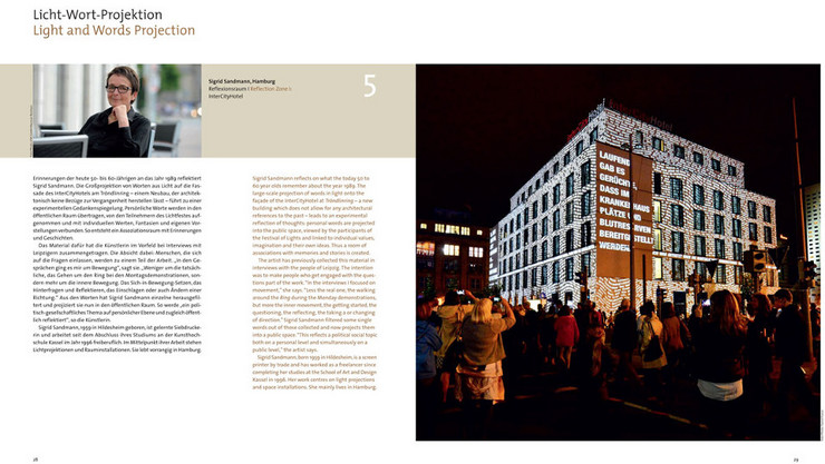 Innenseite des Buches zum Leipziger Lichtfest 2014