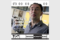 Der Kopf eines der Protagonisten aus dem Film The Discrete Charm of Geometry auf dem Filmplakat zum Wissenschaftskino am 25. April 2017