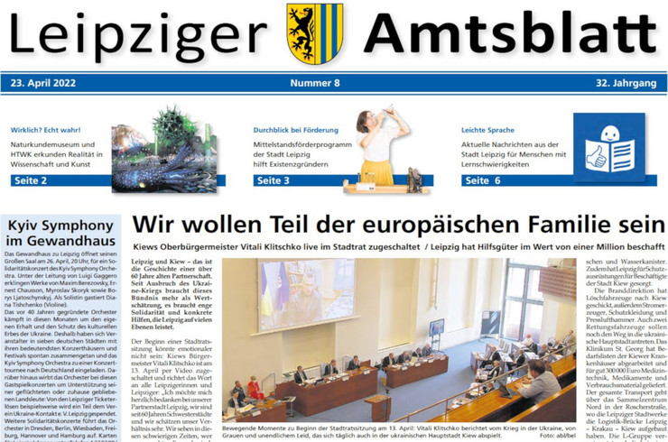 Leipziger Amtsblatt 8/2022 - Titelbild (Auszug)