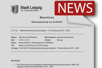 Das Beschlussblatt der Bibliotheksentwicklungskonzeption mit Wappen der Stadt Leipzig