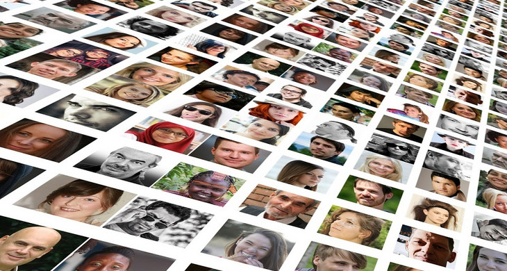 Passbilder verschiedener Menschen sind auf einer Collage vereint.