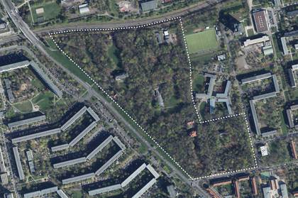 Luftbild vom Robert-Koch-Park in Grünau