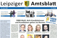 Ausschnitt des Titelblattes des Amtsblatts vom 18. Januar 2020, unter anderem mit Porträtfotos der Kandidaten zur Oberbürgermeisterwahl
