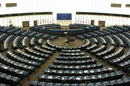 Im Europäischen Parlament in Straßburg.