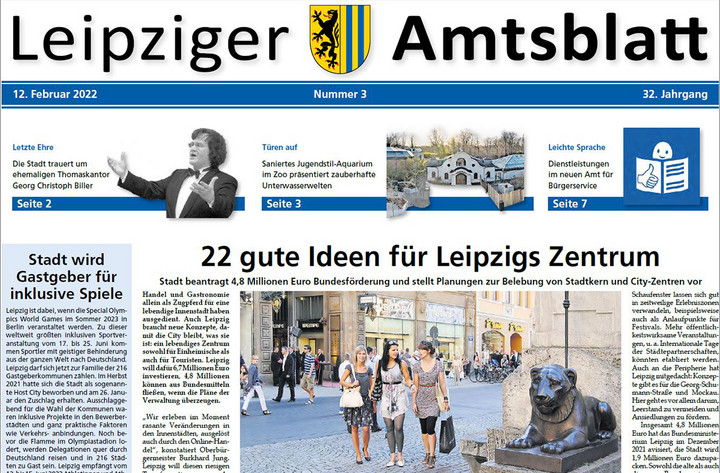 Leipziger Amtsblatt Nummer 3/2022 Titelbild