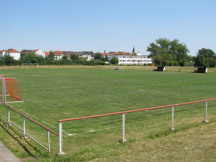 Großes Fußballrasenspielfeld des Karl-Enders-Sportparks.