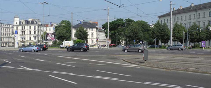 Crossroads at Richard-Wagner-Platz in Leipzig