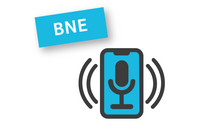 Piktogramm eines Smartphones, daneben der Schriftzug "BNE"