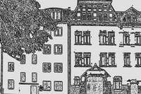 Zeichnung zweier Hausfassaden