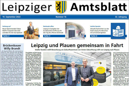 Leipziger Amtsblatt Nr. 16/2022 Titelbild (Auszug)