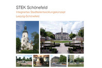 Titelseite der Broschüre STEK Schönefeld mit verschiedenen Fotos des Stadtteils