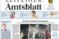 Titelseite Amtsblatt mit Foto des Oberbürgermeisters und mehreren Artikeln